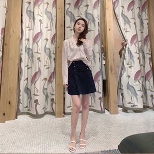 Babaton pink silk blouse